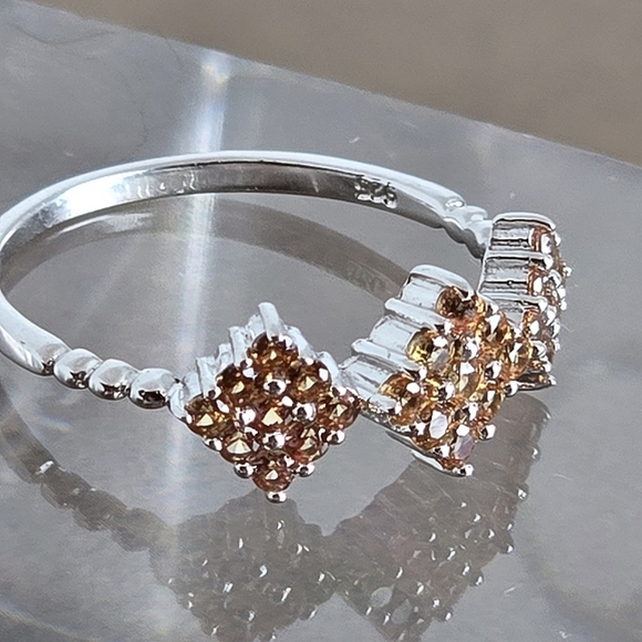 925 Sterling Silver Stackable Ring with Genuine Yellow Sapphire. - Picture 7 of 15